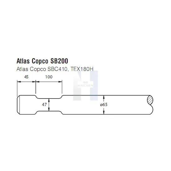 Cincel para martillo hidráulico Atlas Copco SB200