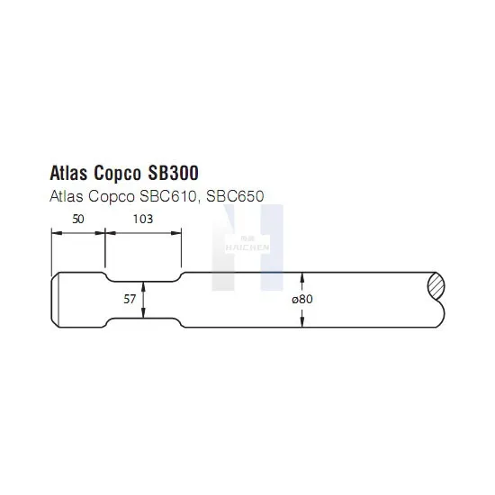 Atlas Copco SBC610 Hydraulic Breaker Chisel (Pyramid tool, Custom Length, 40Cr)